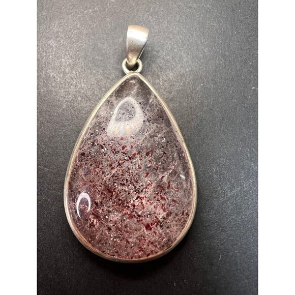 NEW Lepidocrocite super 7 sterling silver teardrop pendant 17.5 grams - Picture 5 of 10